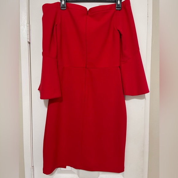 ABS off the shoulder red dress - Picture 5 of 6